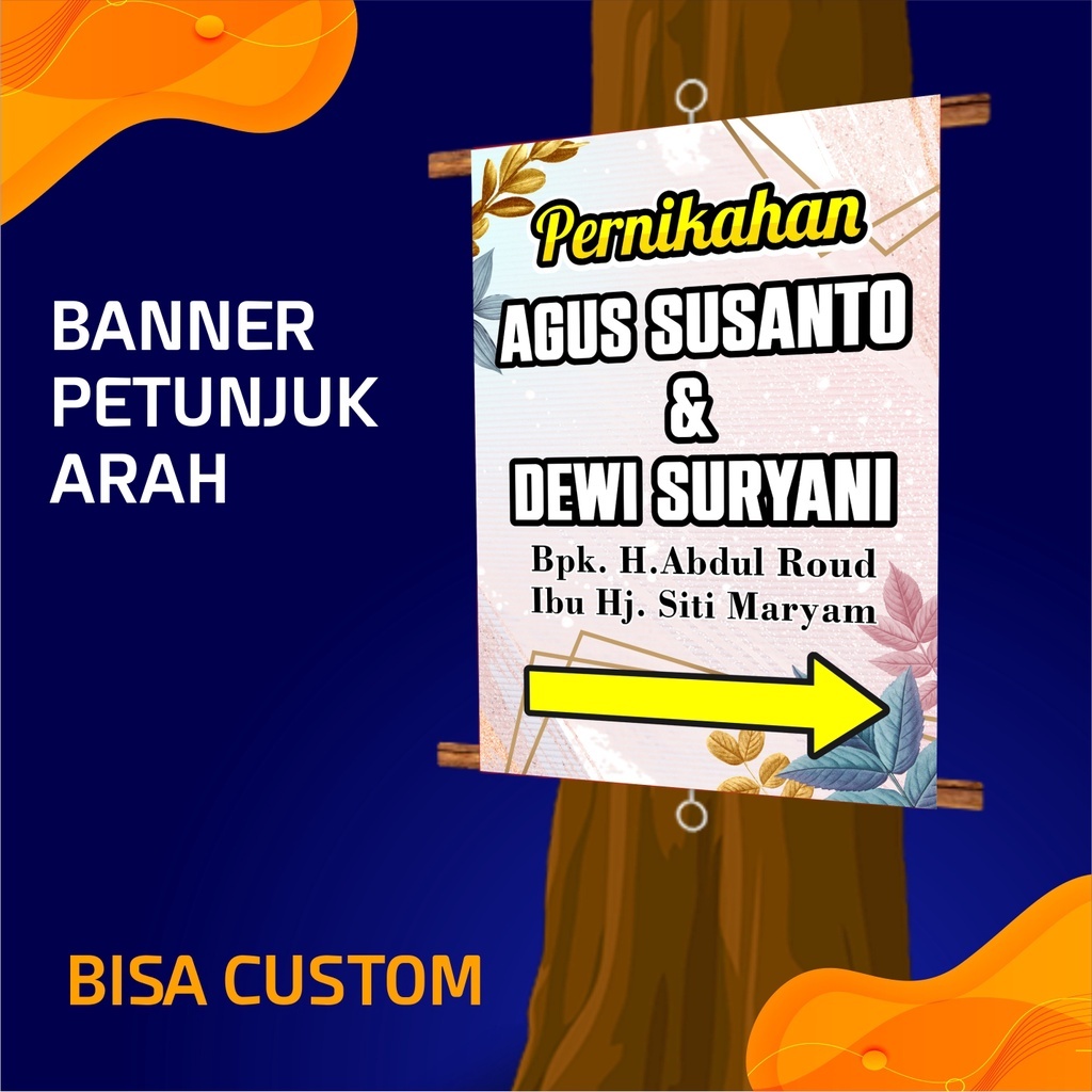 BANNER WEDDING PETUNJUK ARAH JALAN