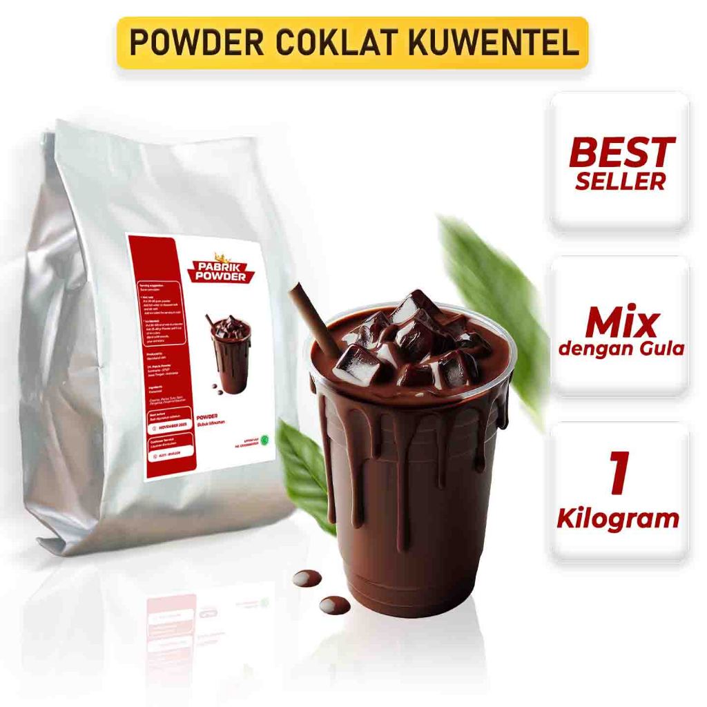 

Powder Coklat Kuwentel 1000 Gram - Grade 2, Bubuk Minuman Es Cokelat Kental Manis, Chocolate Powder