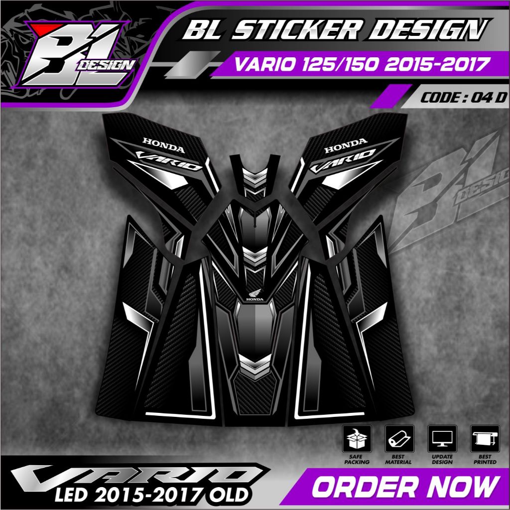 Tankpad Vario Led Old Striping Pelindung Dashboard Vario 125 Vario 150 Led 2015 - 2017 Kode 04