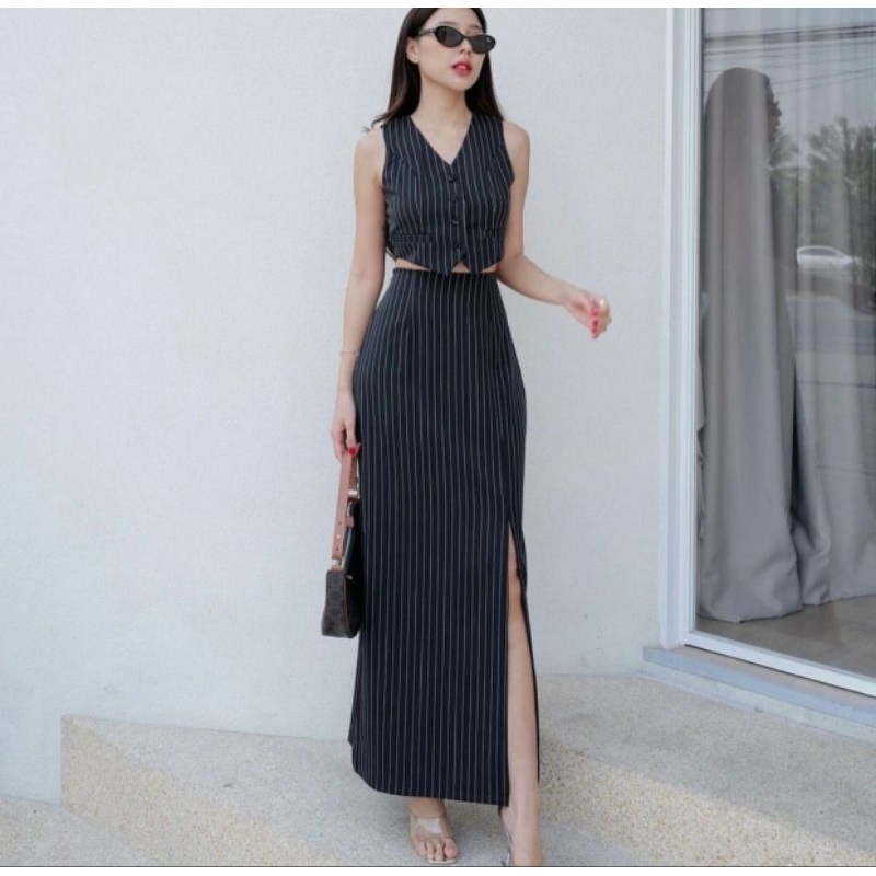 Onset Salur | Onset Kekinian | Baju Import | Onset Tanktop Rok | Rok Salur