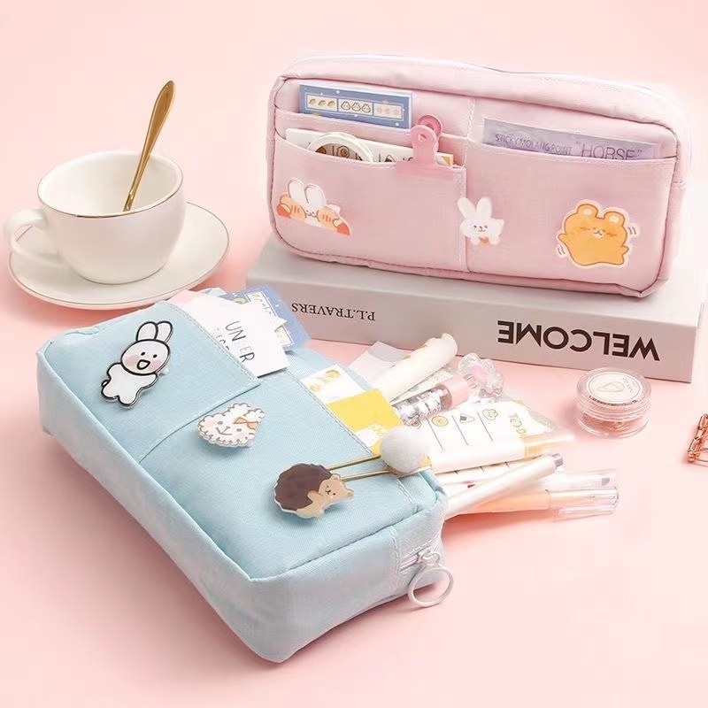 

Tempat pensil besar Kotak pensil lucu Pencil case Tas pena kapasitas Jepang Tas alat tulis anak