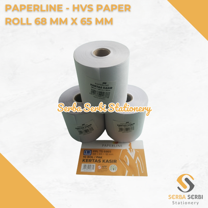 

GROSIR (1 BIJI) PAPERLINE - HVS PAPER ROLL / TELSTRUK / KERTAS STRUK KASIR 68 MM X 65 MM / 68X65 MM
