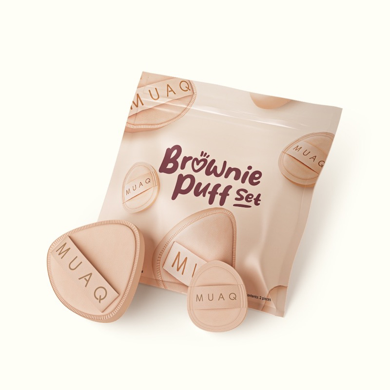 MUAQ BROWNIE PUFF SET / spons foundation / marshmallow sponge / spons super lembut / spons foundatio
