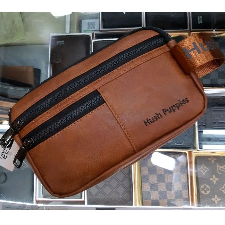 Sangat Nyaman Pouch Tas Tangan Jinjing PriaWanita Hush Puppies Kulit