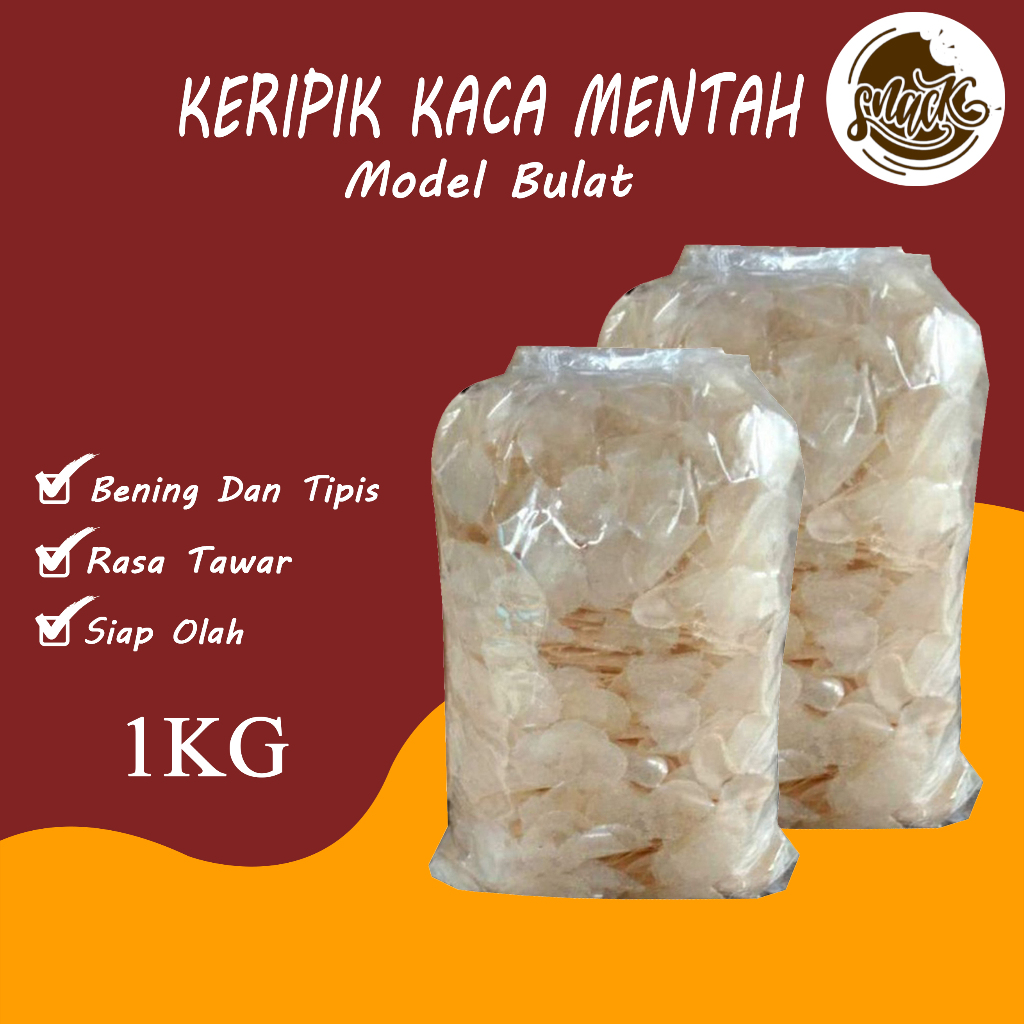 

Keripik Kaca Mentah 1kg Tipis Bulat Dan Bening