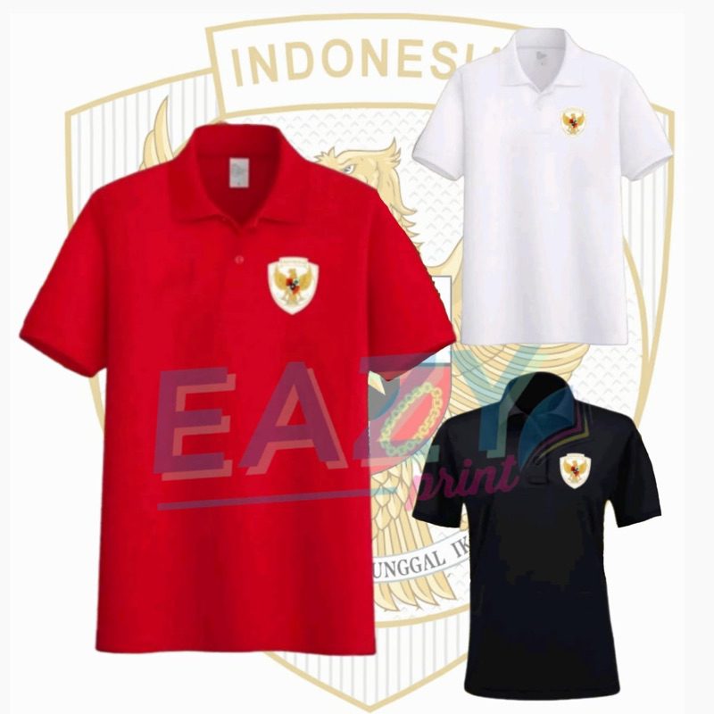 POLOSHIRT GARUDA LOGO 2024 BAJU NOBAR SUPPORTER TIMNAS INDONESIA BOLA INDO SEPAKBOLA