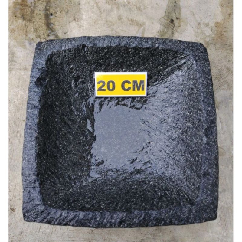 cobek kotak batu asli uk 20cm bergaransi