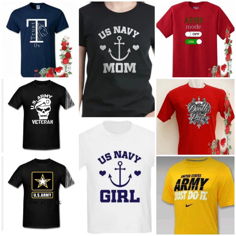 Kaos pria kaos oblong kaos pria wanita dewasa kaos us navy mom.. us navy girl. us army. fashion pria