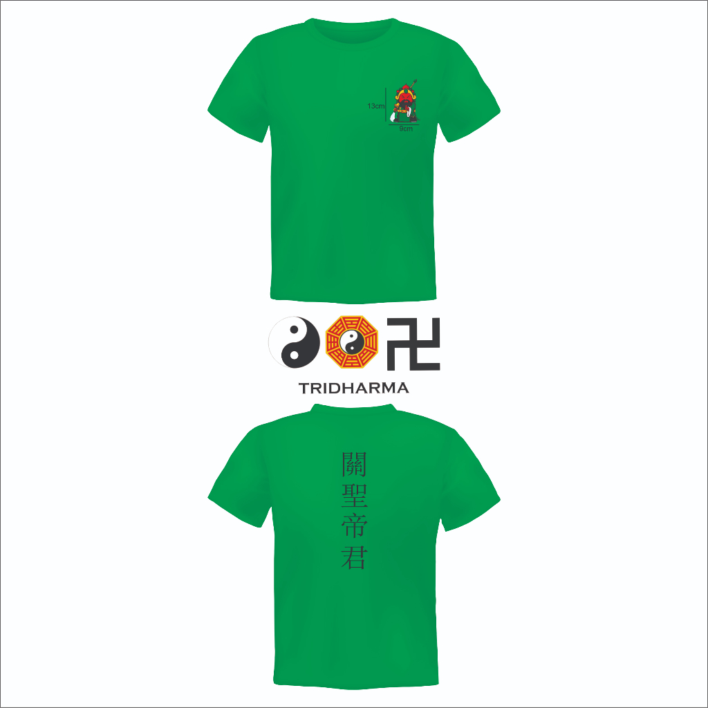Baju kaos sablon gambar dewa kwan kong versi 3