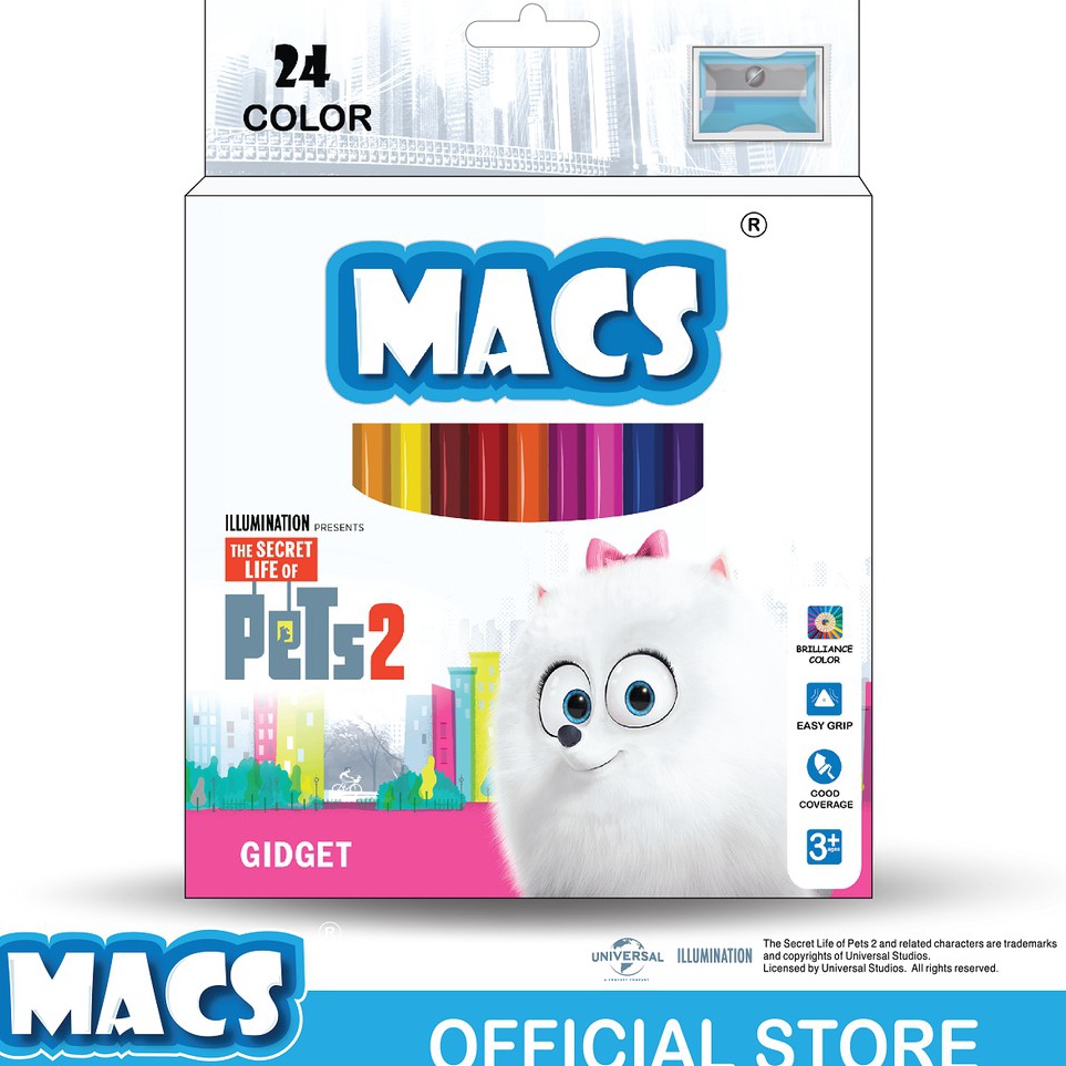 

MACS Coloring Pencils The Secret Life Of Pets 2 Gidget 24 colors ART Q3I8