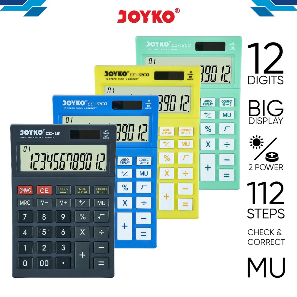 

Calculator Kalkulator Joyko CC12 12 Digits Check Correct ART V7B1