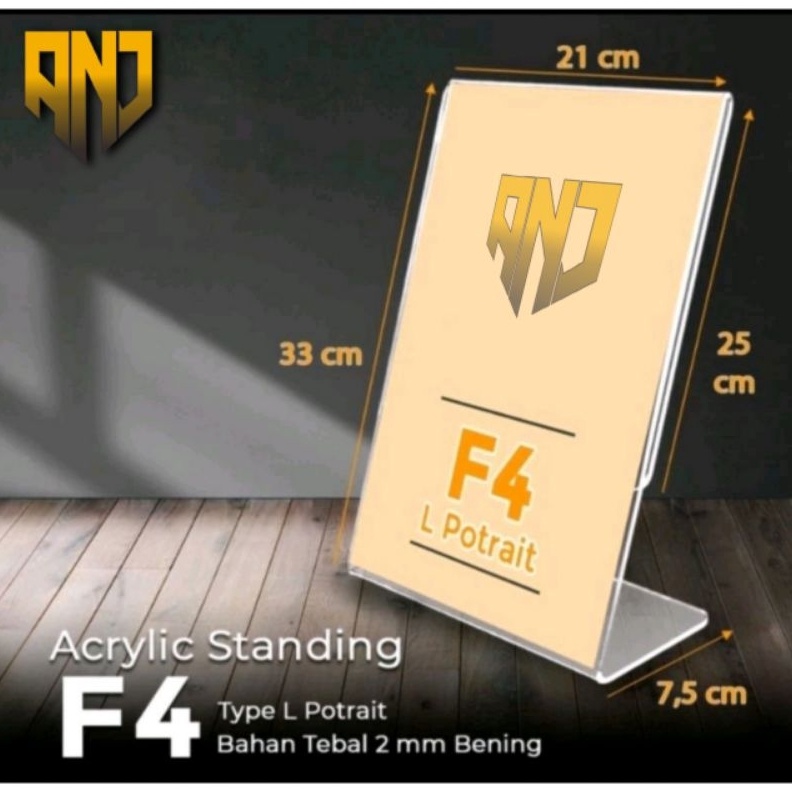 

Akrilik Display Card Display Nomor Meja tempat Brosur L Potrait F4 ART Z5M8