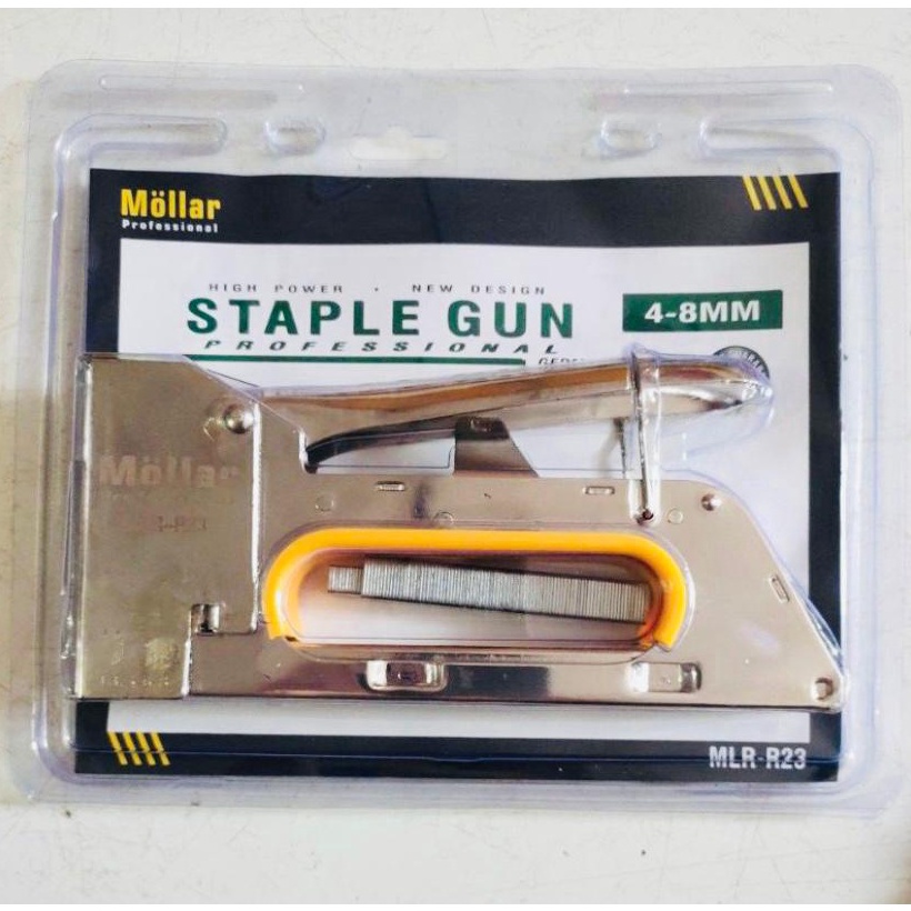 

Staple Gun Tacker MOLLAR R23 48mm Stapler Gun isi tipe 138 dan 136 Tembakan Staples Hekter Heckter Jok Mollar Professional MLRR23 ART T2C3