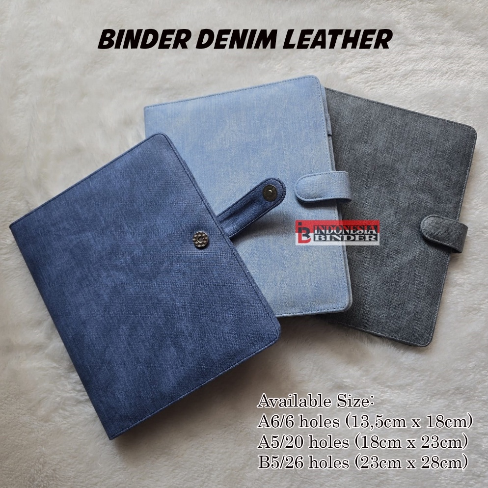 

BINDER PREMIUM BAHAN JEANSDENIM ukuran A6 A5 B5 ART U4L4