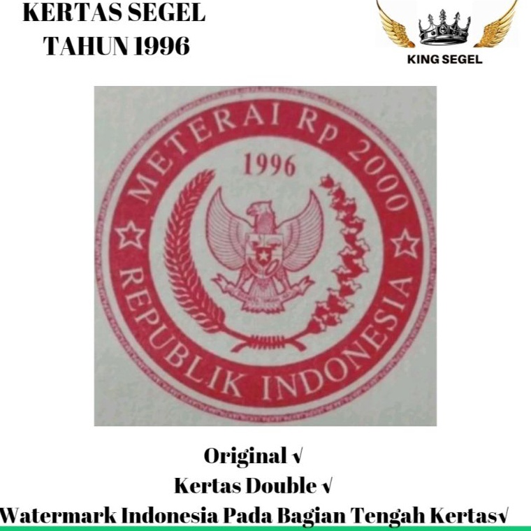 

Kertas Segel Tahun 1996 Double Asli ART L7E9