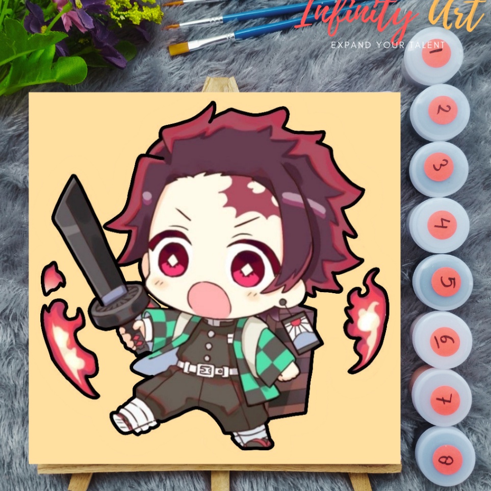 

Paint by Number Kimetsu no Yaiba Demon Slayer Tanjiro Nezuko Paint By Number Anime 2x2 cm Paint by Number Kit DIY canvas painting Kit mewarnai lukisan with wooden frame numbers kanvas painting kit with frame oil painting paint by number customs buku
