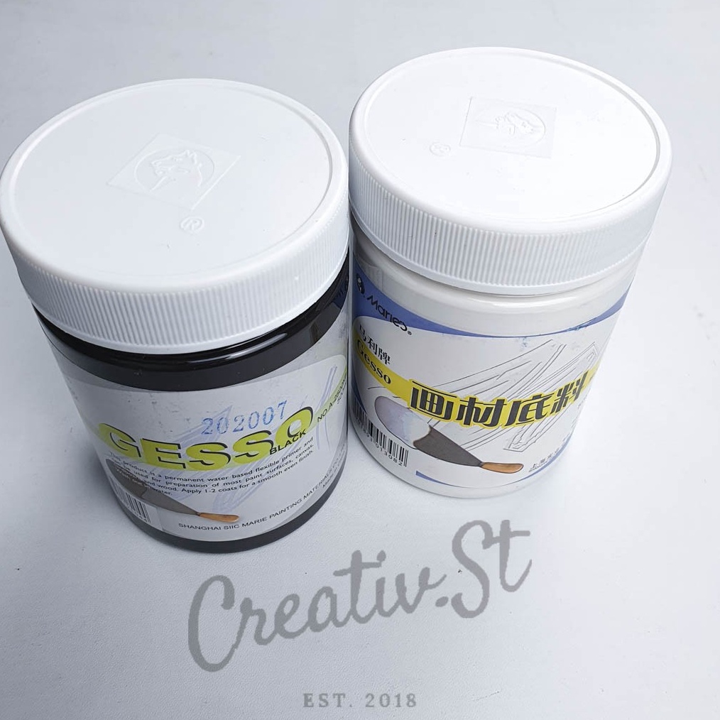

Maries Gesso White Black 5 ml Cairan Cat Dasar ART N5H5