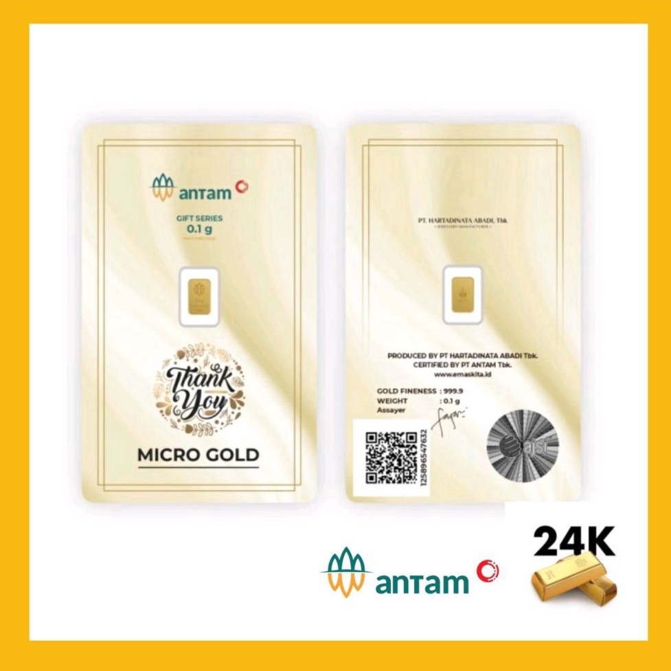 ART O65P LM Emas Logam Mulia Antam Hartadinata Edisi Thank You 1 1 Gram 1 Gift Series Seri Hadiah AC