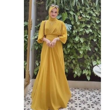 Dress Dres Gamis Formal Kondangan Lemon Lime Super Jumbo 2XL 3XL 4XL 5L LD 120 130 140 Murah Terbaru
