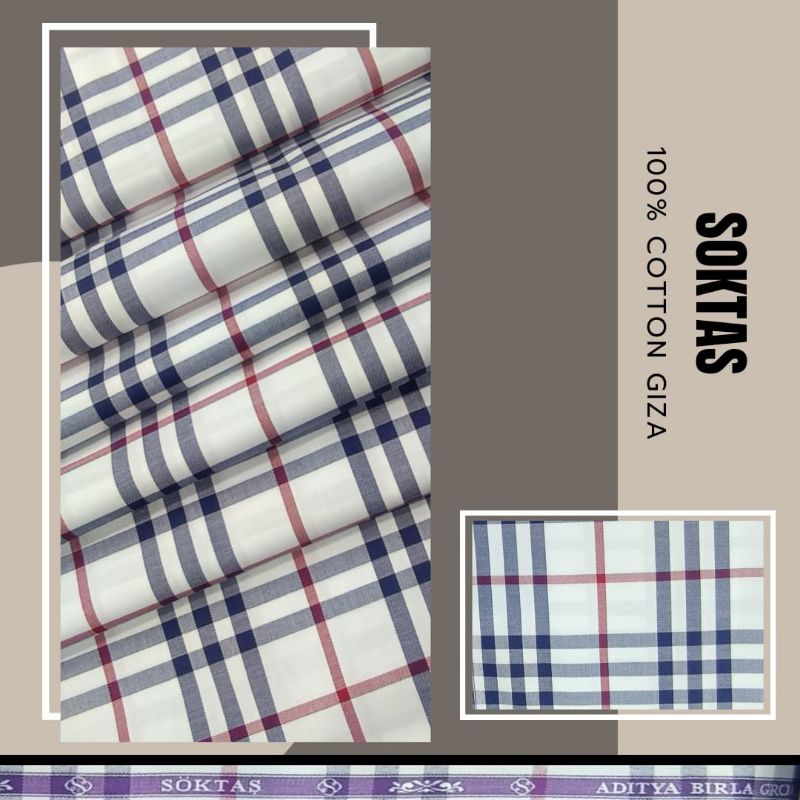 SOKTAS COTTON GIZA 100% GIZA COTTON | KAIN KEMEJA | KAIN PREMIUM | MOTIF | KEMEJA PRIA | KEMEJA MOTI