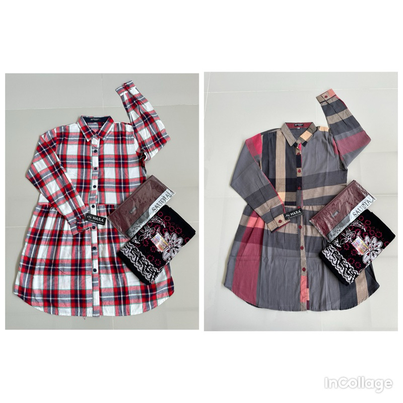 STELAN TUNIK HARA + SARUNG AQIL + HIJAB