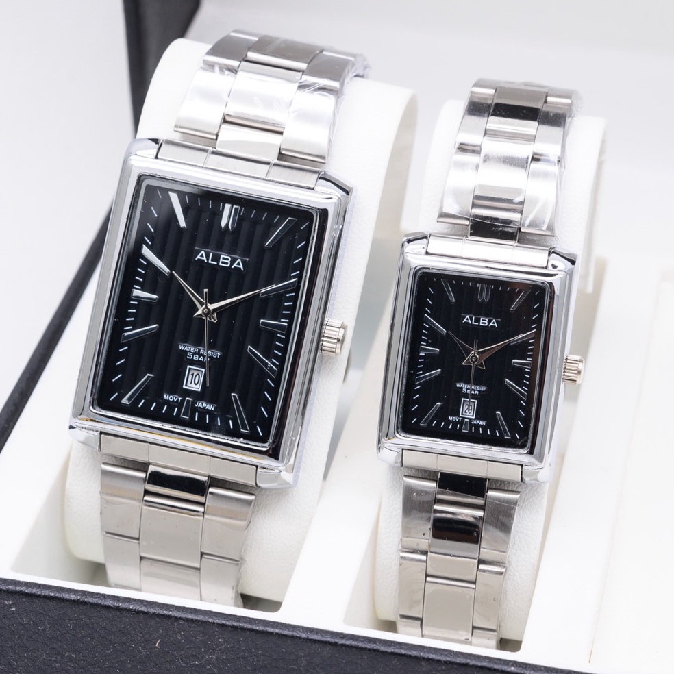 ART C3Z DISTRIBUTOR JAM TANGAN COUPLE ALBA KOTAK RANTAI TANGGAL AKTIF