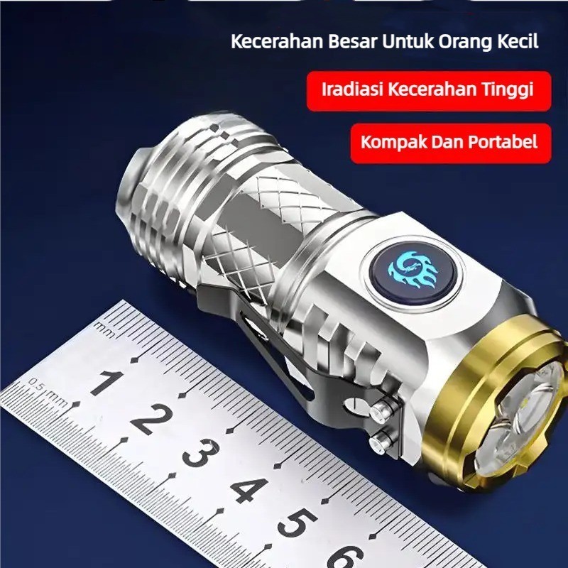 Lampu Senter Led Senter Senter Super Mini Jarak Jauh 1000M 5 Mode Nyala Senter Super Mini Jarak Jauh
