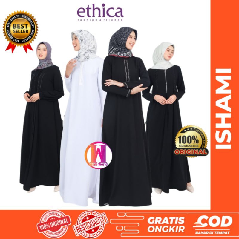 ETHICA Gamis Abaya Ishami 05 / Gamis EthicaTerbaru 2025 /Gamis Umroh / Gamis Haji / Gamis Umrah Puti