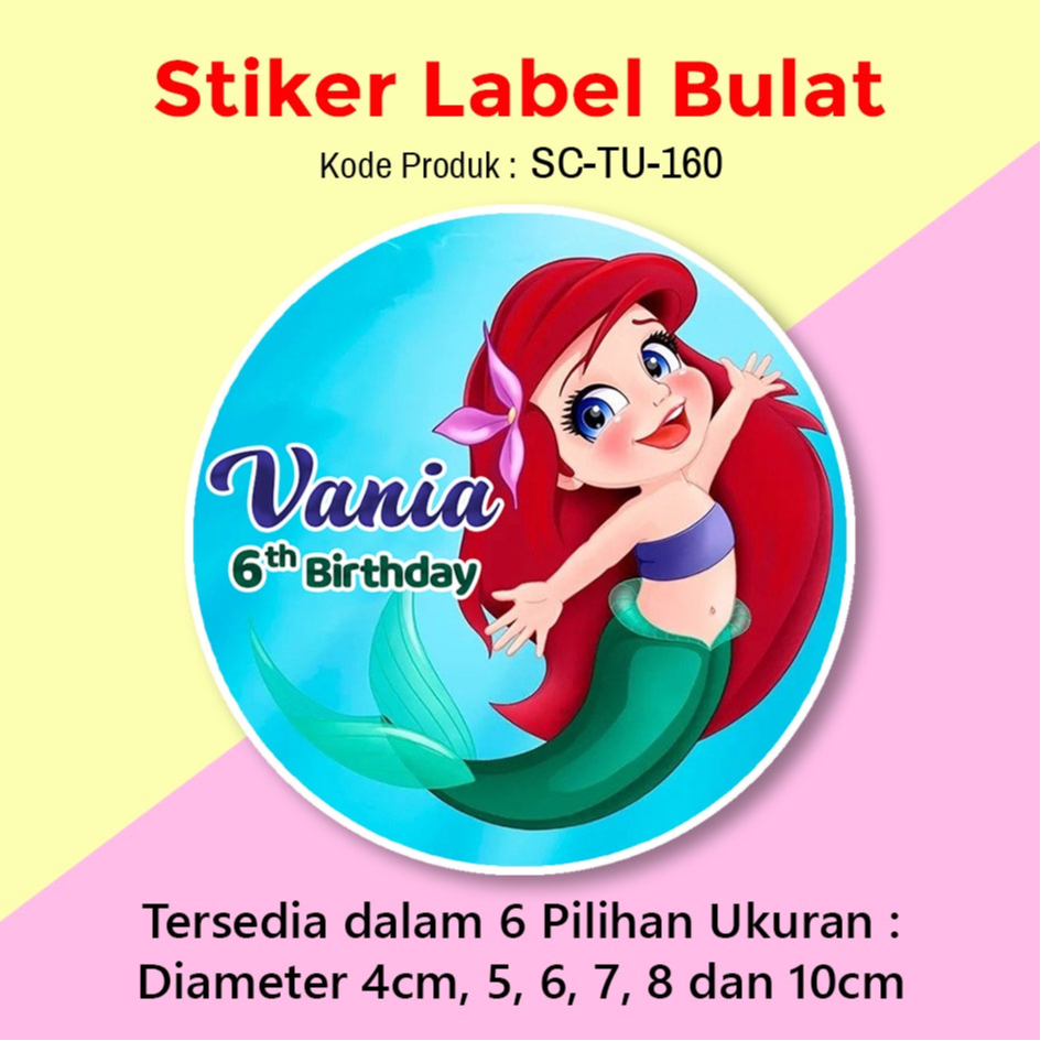

STIKER LABEL ULANG TAHUN ANAK TUMPENG MINI BOX SOUVENIR LITTLE MERMAID