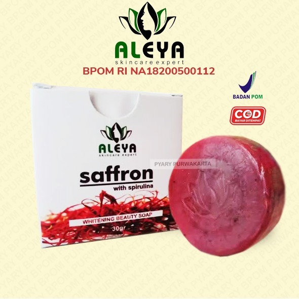 Sabun ALEYA SAFFRON With Spirulina Terdaftar BPOM Original Sabun Muka
