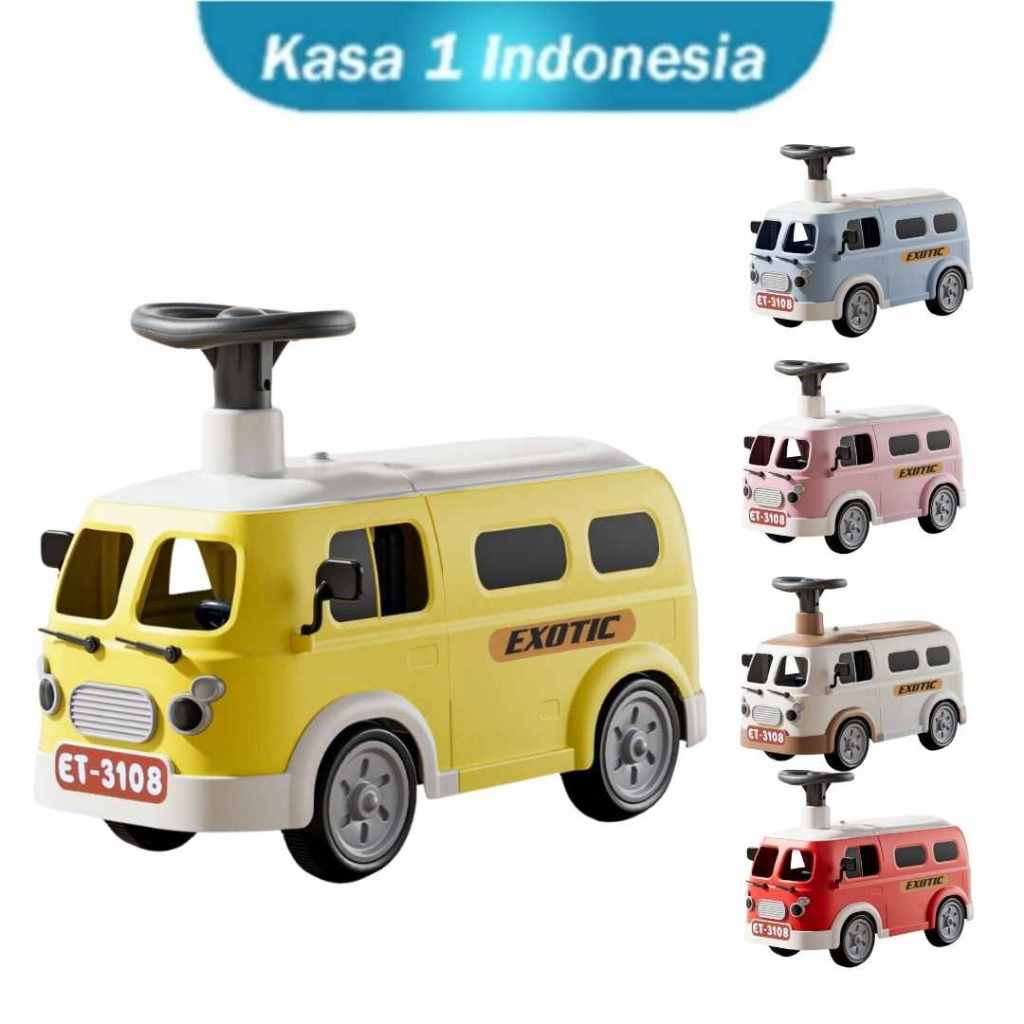 Mainan Mobil  Bus Dorong Anak Balita Bisa Duduk