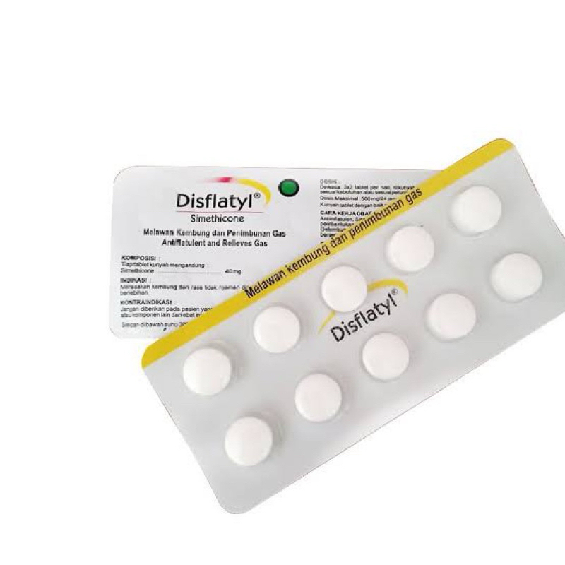 Disflatyl obat kembung simethicone kelinci guinea pig per strip / 10 tablet