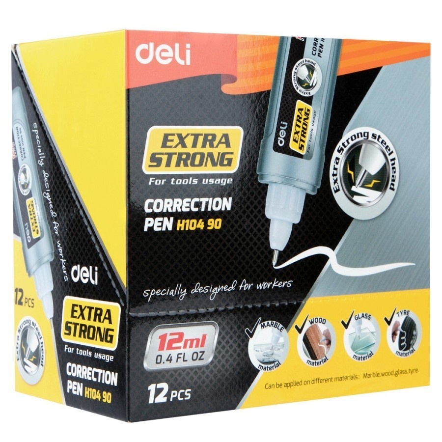 

Deli Correction Pen / Tip-Ex 12ml H10490 - Silver