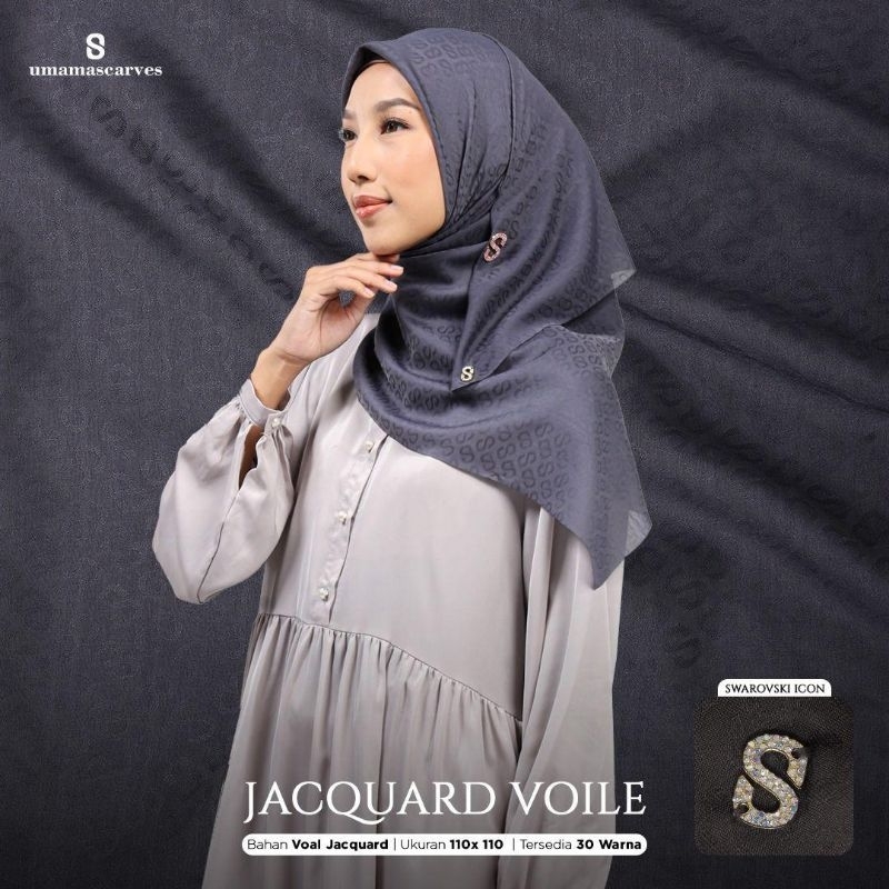 Hijab segiempat jacquard voile umama scarves free bros vo premium exlusive box by umama scarf