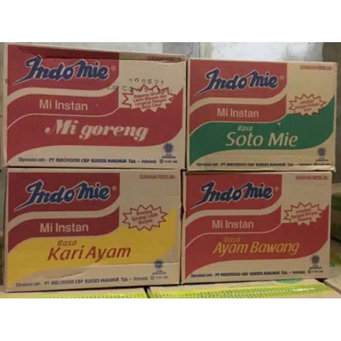 

Ready Stok Indomie Goreng Soto Ayam Bawang Kari per dus isi 4 pcs BISA MIX