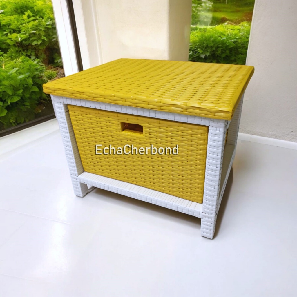 Meja 1 Laci Nakas Rotan Sintetis Lemari Rotan Rak Tv Multifungsi