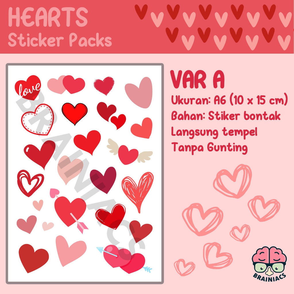 

ST-017, Sticker Stiker Heart Love Hati