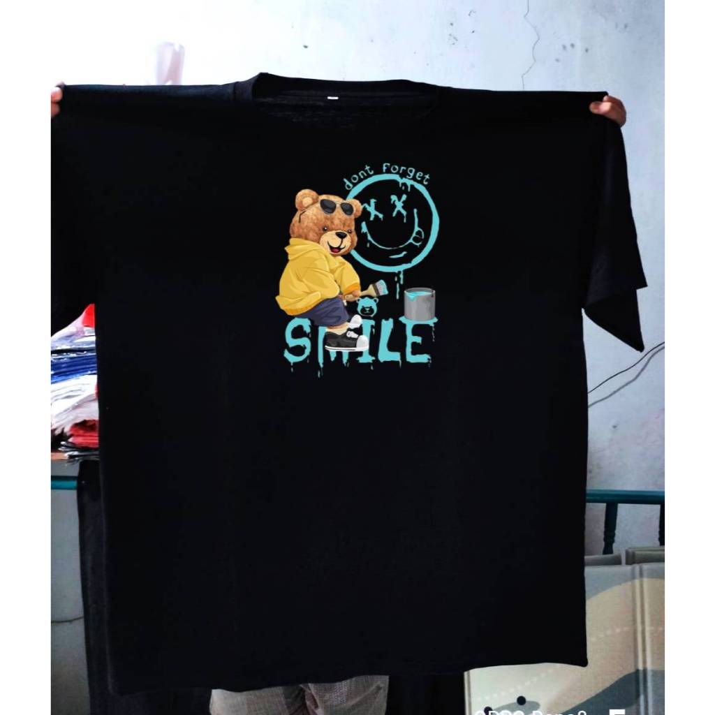 KAOS BIGSIZE TEDDY BEAR SMILEY EMO THSIRT JUMBO XXL XXXL 4XL 5XL 6XL 7XL LD 136CM