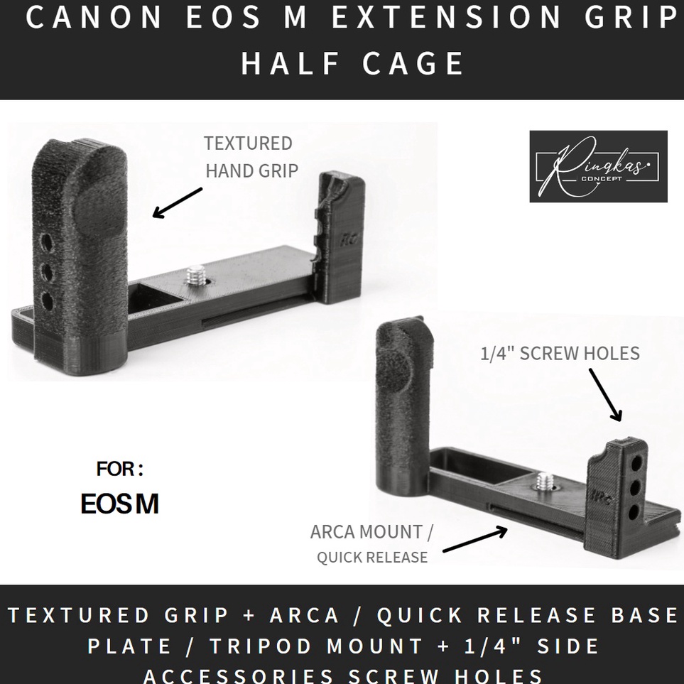 Extension Grip Case Canon EOS M EOS M1 Half Rig Cage With 14 Inch Acessory Screw Holes for Smallrig 