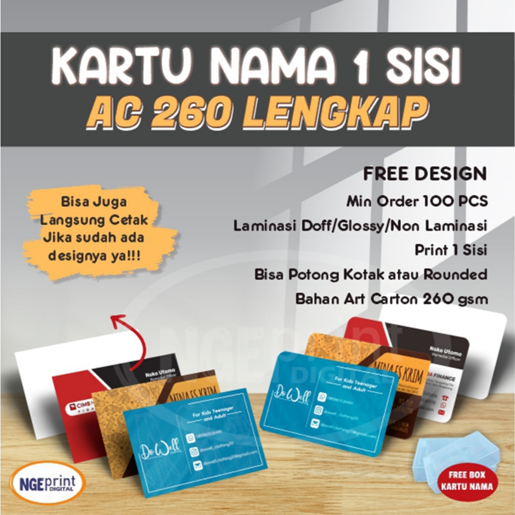 

[FREE DESIGN] Cetak Kartu Nama 1 Sisi Potong Lengkung / Business Card Custom / Kartu Nama Potong Kotak / Kartu Nama Sudut Lengkung