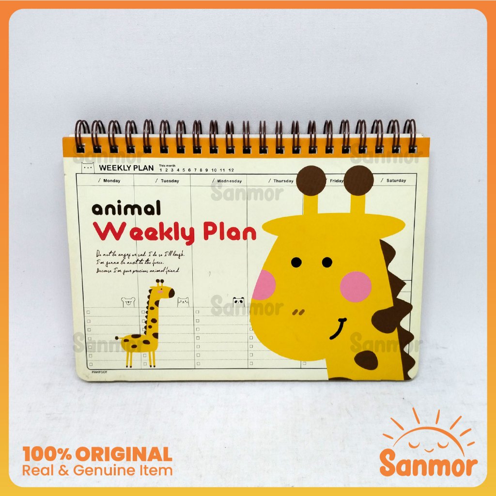 

Buku Book Planner Weekly Plan Tema Animal Hewan Cover Jerapah Giraffe - New Damaged Cover