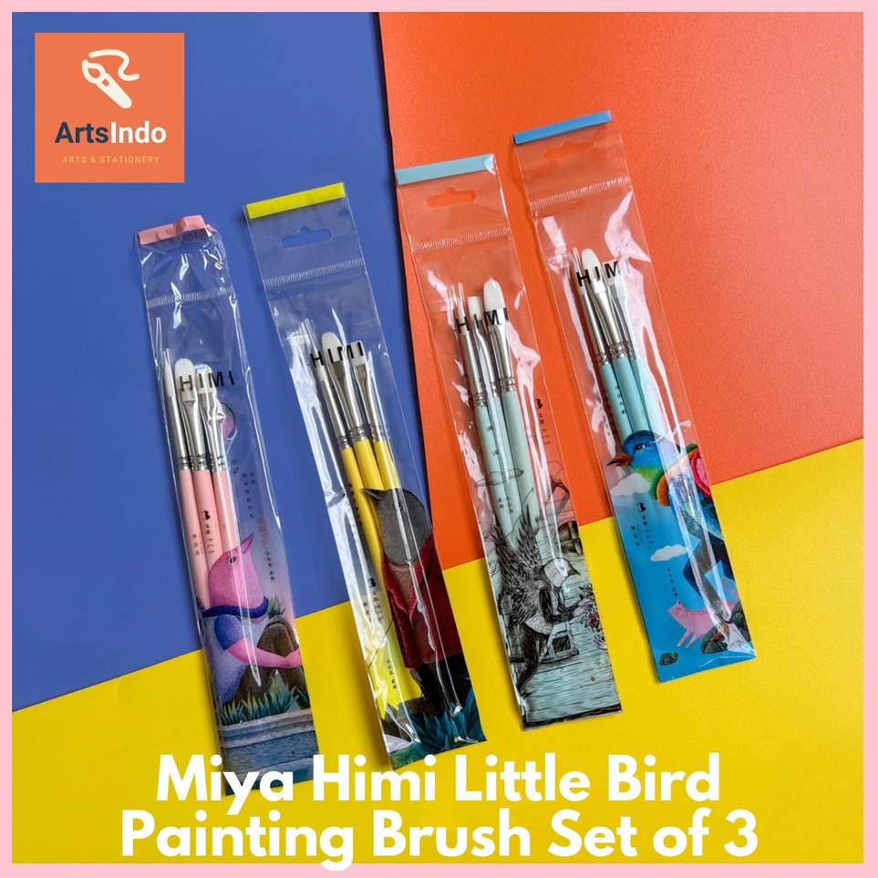 

Miya Himi Little Bird Painting Brush Kuas Lukis Set of 3 ART F6F5