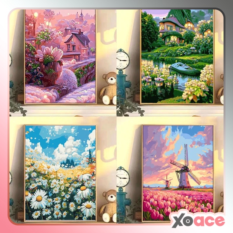 

DIY Paint By Number Painting By Numbers Kit Digital Oil Painting Canvas Lukisan 3 x 4 Scenery ART J1H1