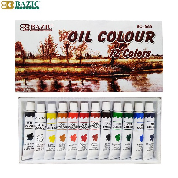 

Bazic Oil Colour 12 Colors Cat Minyak Isi 12 Warna ART T8R8