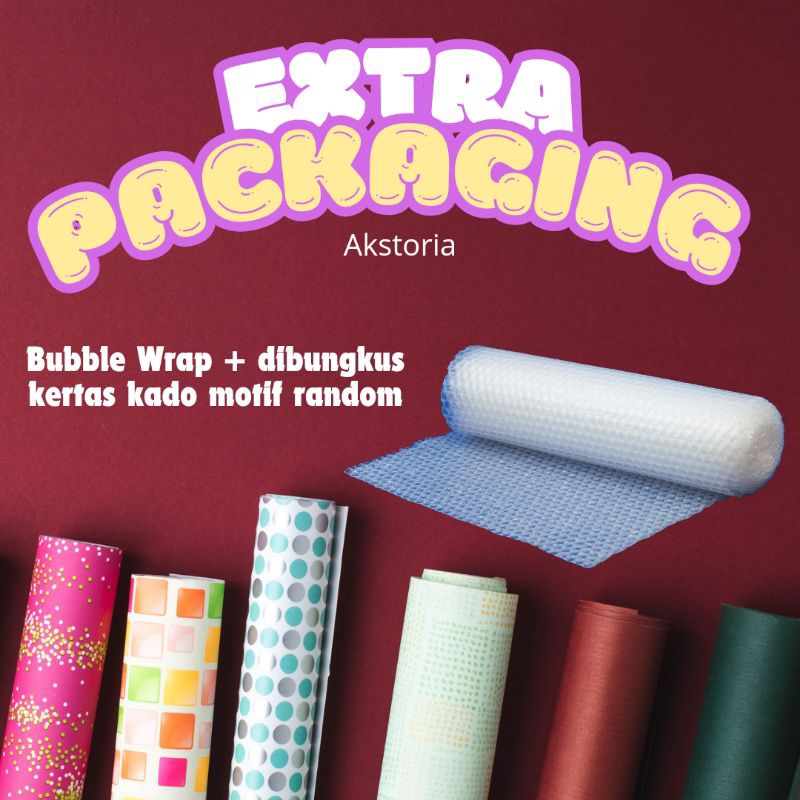 

[Extra Packaging] Kertas Kado + Bubble Wrap + Pita kado