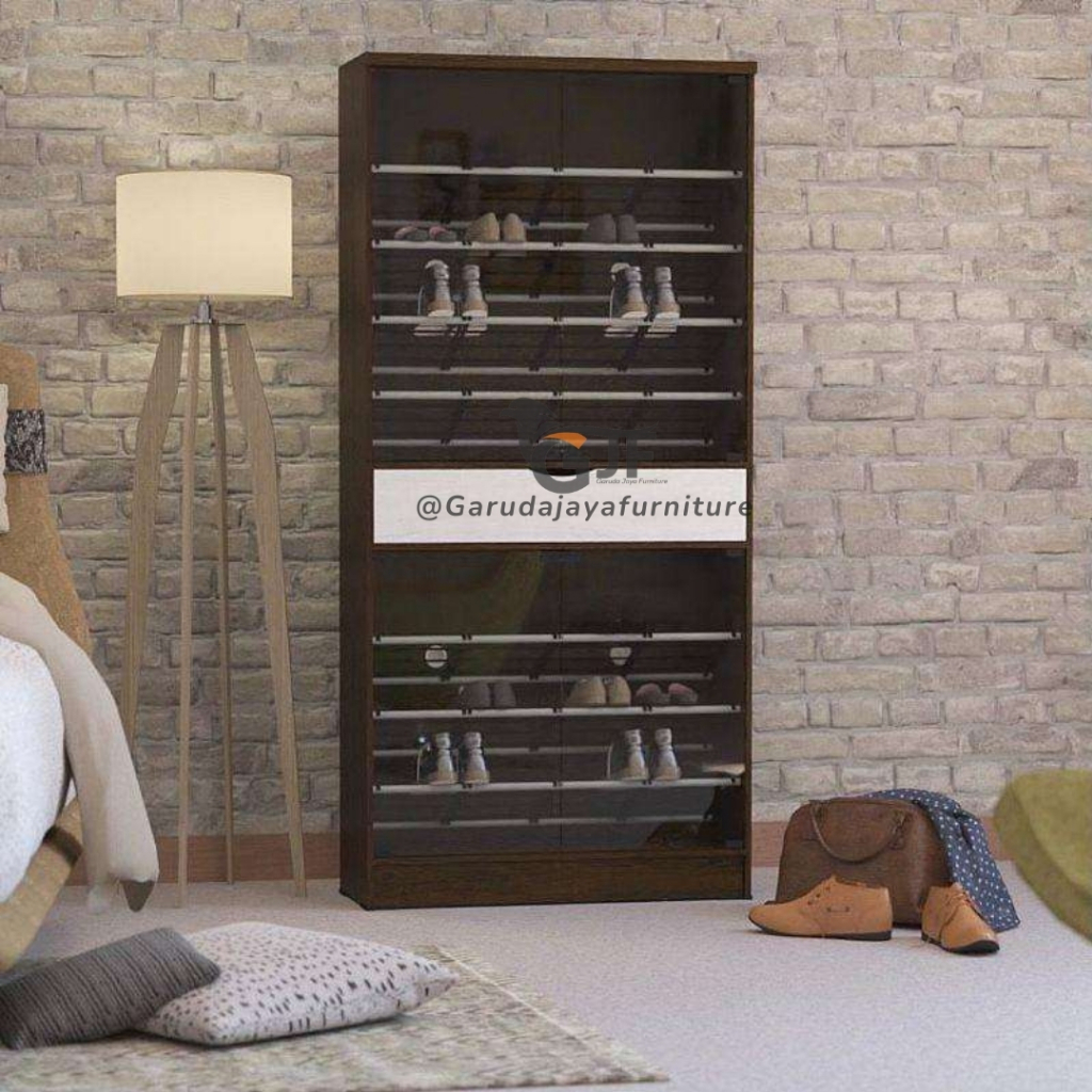 LEMARI SEPATU/RAK SEPATU KACA/LEMARI SEPATU MUAT 24 PASANG/LEMARI SEPATU BESAR/LEMARI SEPATU MODER/L