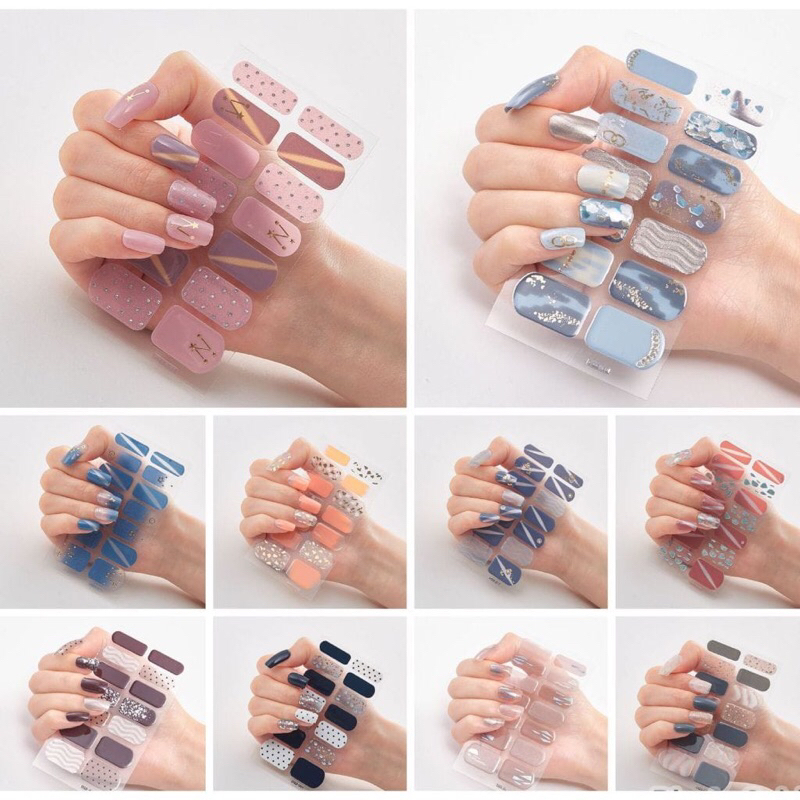 14Pcs Nail Art Sticker Motif / Polos Stiker Kuku Murah Full Cover / Nail Art Stiker / Nail Art & Sti