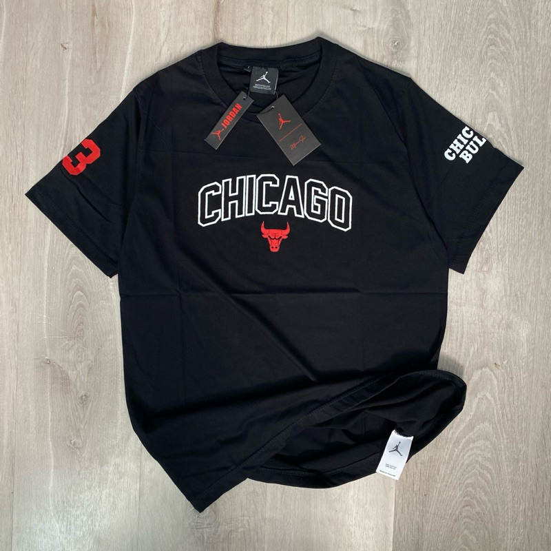 Kaos Chicago Bulls Jordan 23 Black Red Bulls Baju Chicago Tshirt Bulls