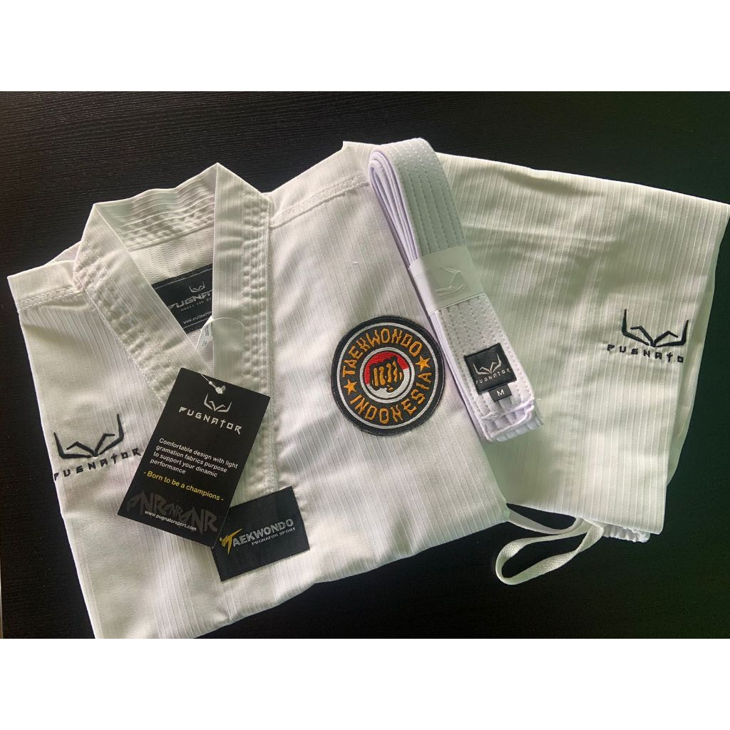 Dobok Pugnator Pemula Kerah Putih Taekwondo