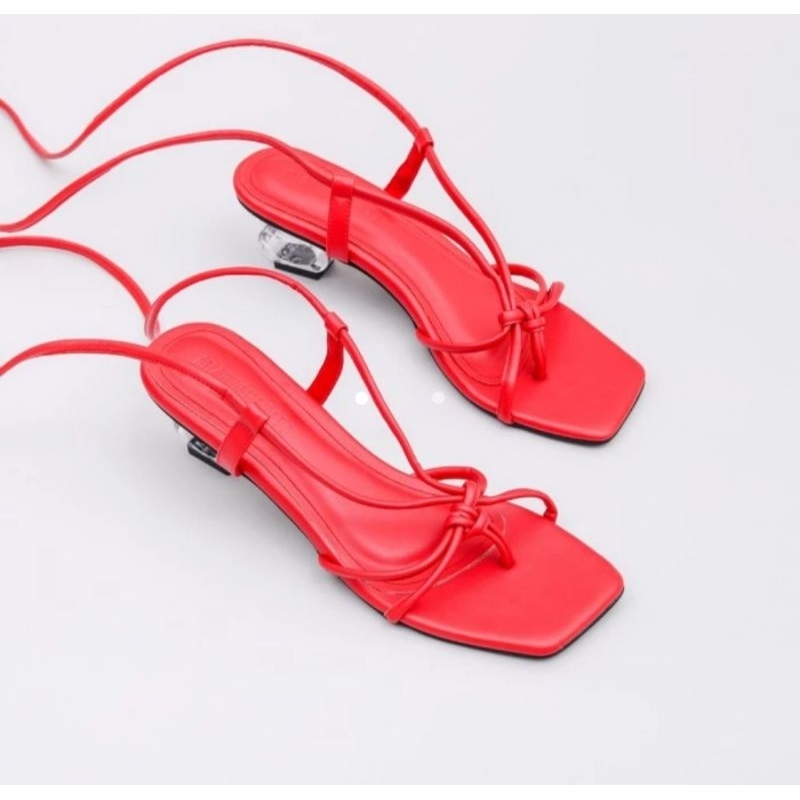 AMZ Heels Merah Tali Lilit
